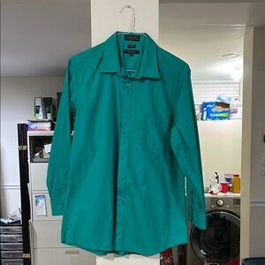 Marquise Green Dress Shirt Vibrant Cotton Blend
